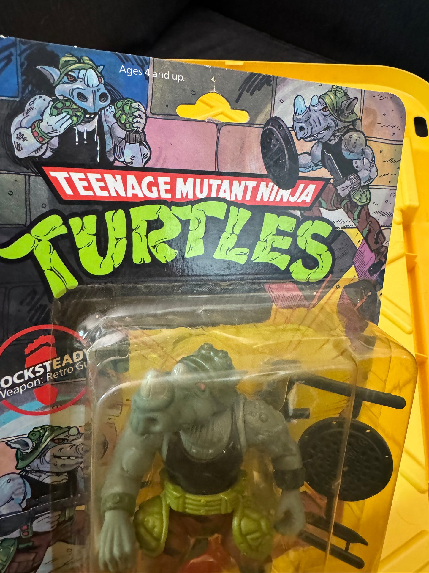 TMNT Rocksteady 1988 Playmates DAMAGE