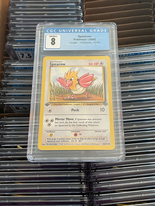 Spearow Jungle 1st Edition 62/64 Pokémon (1999) Cgc 8