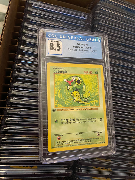 Caterpie Base Set 1st Edition 45/102 Pokémon (1999) CGC 8.5