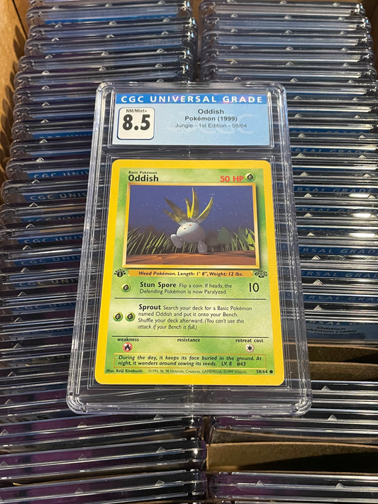 Oddish Jungle 1st Edition 58/64 Pokémon (1999) CGC 8.5