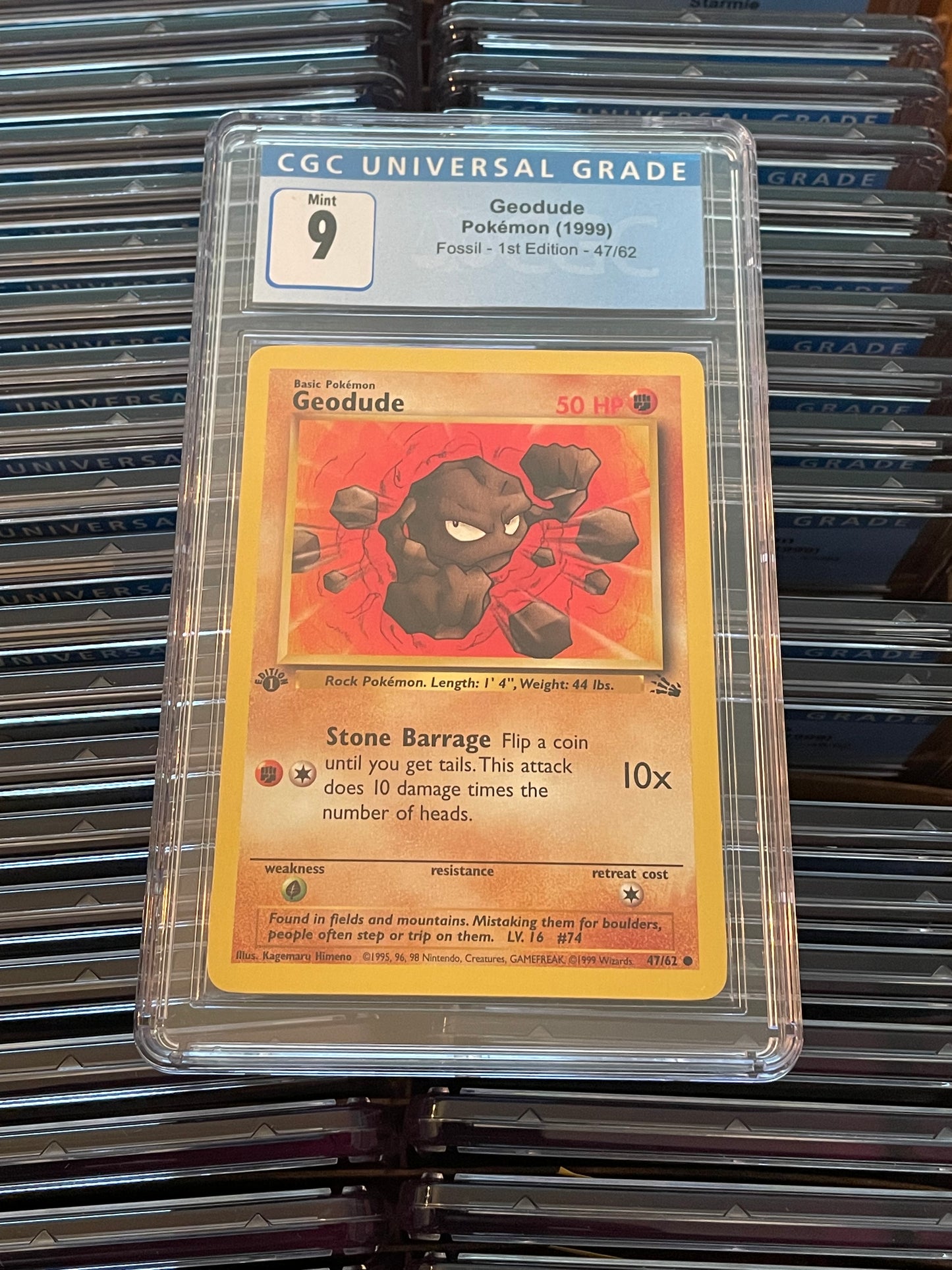 Geodude Fossil 1st Edition 47/62 Pokémon (1999) CGC 9