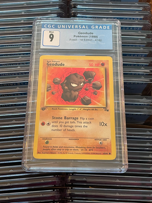 Geodude Fossil 1st Edition 47/62 Pokémon (1999) CGC 9