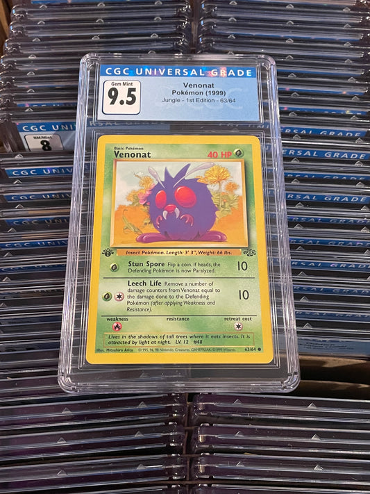 Venonat Jungle 1st Edition 63/64 Pokémon (1999) CGC 9.5