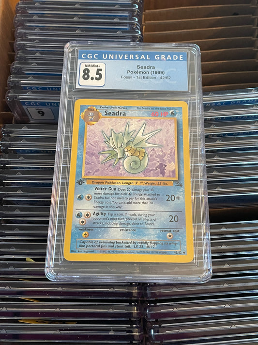 Seadra Fossil 1st Edition 42/62 Pokémon (1999) CGC 8.5