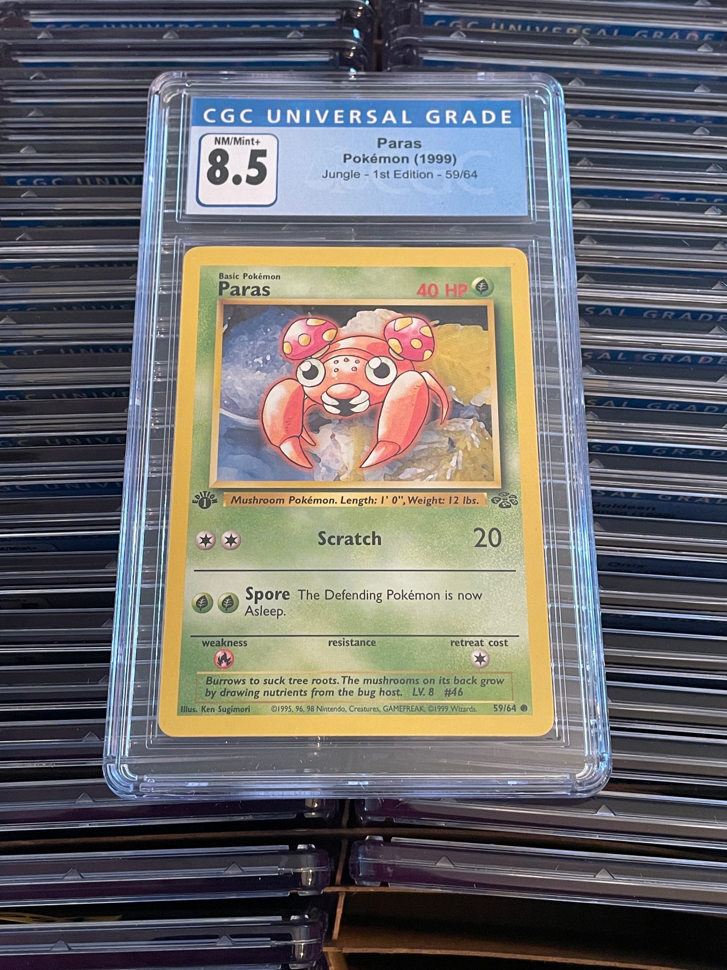 Paras Jungle 1st Edition 59/64 Pokémon (1999) CGC 8.5