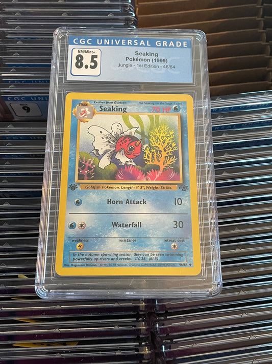 Seaking Jungle 1st Edition 46/64 Pokémon (1999) CGC 8.5