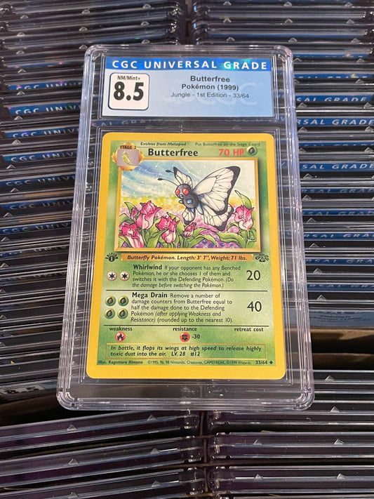 Butterfree Jungle 1st Edition 33/64 Pokémon (1999) CGC 8.5