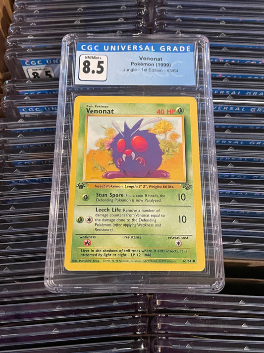 Venonat Jungle 1st Edition 63/64 Pokémon (1999) CGC 8.5