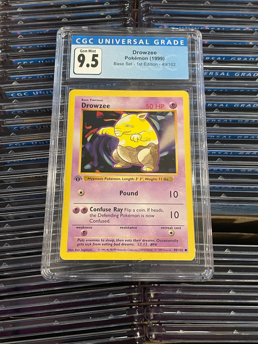 Drowzee Base Set 1st Edition 49/102 Shadowless Pokémon (1999) CGC 9.5