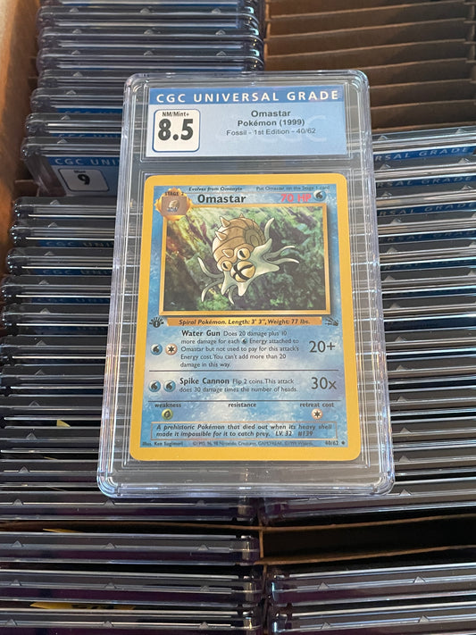 Omastar Fossil 1st Edition 40/62 Pokémon (1999) CGC 8.5