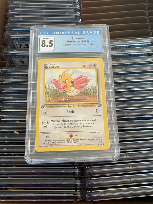 Spearow Jungle 1st Edition 62/64 Pokémon (1999) Cgc 8.5