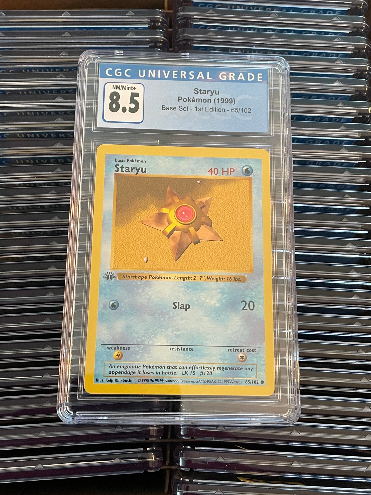 Staryu Base Set 1st Edition 65/102 Shadowless Pokémon (1999) CGC 8.5