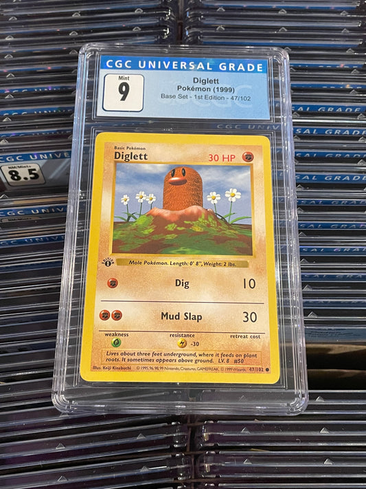 Diglett Base Set 1st Edition 47/102 Pokémon (1999) CGC 9