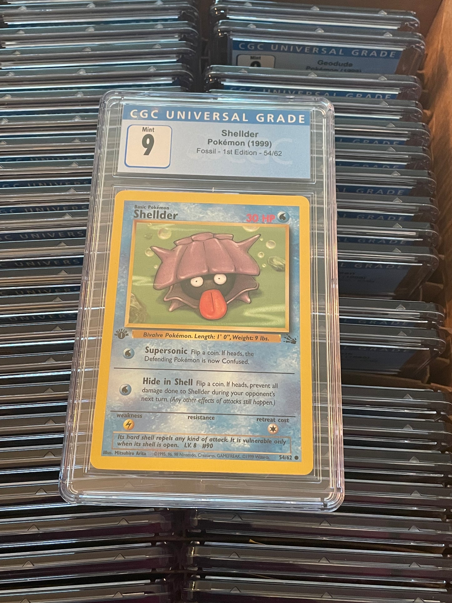 Shellder Fossil 1st Edition 54/62 Pokémon (1999) CGC 9