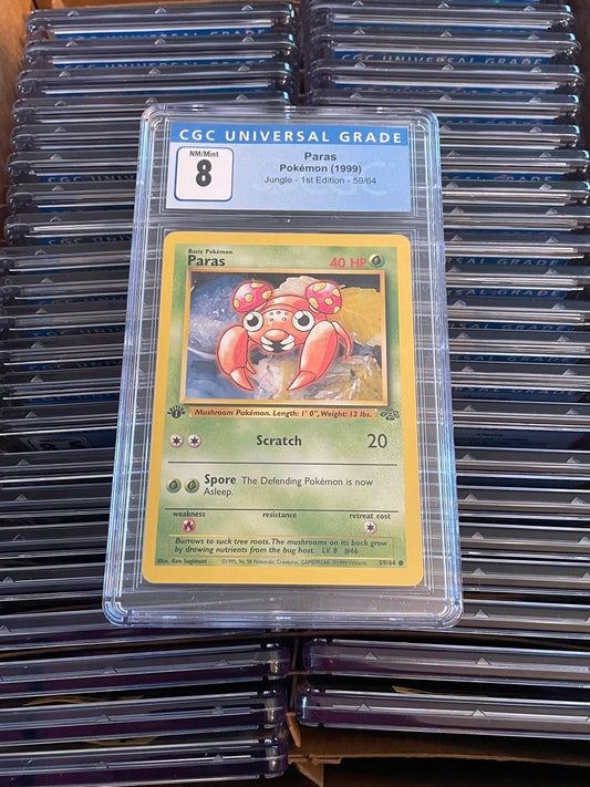 Paras Jungle 1st Edition 59/64 Pokémon (1999) CGC 8