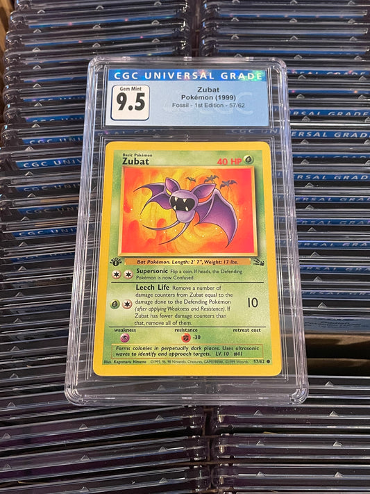 Zubat Fossil 1st Edition 57/62 Pokémon (1999) CGC 9.5