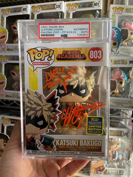 Katsuki Bakugo Funko Pop #803 PSA Encapsulated & Autograph My Hero Academia