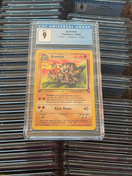 Graveler Fossil 1st Edition 37/62 Pokémon (1999) CGC 9