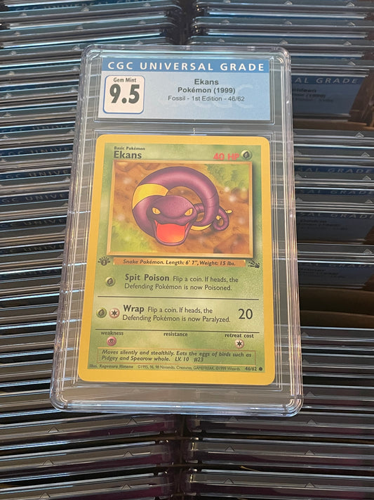 Ekans Fossil 1st Edition 46/62 Pokémon (1999) CGC 9.5