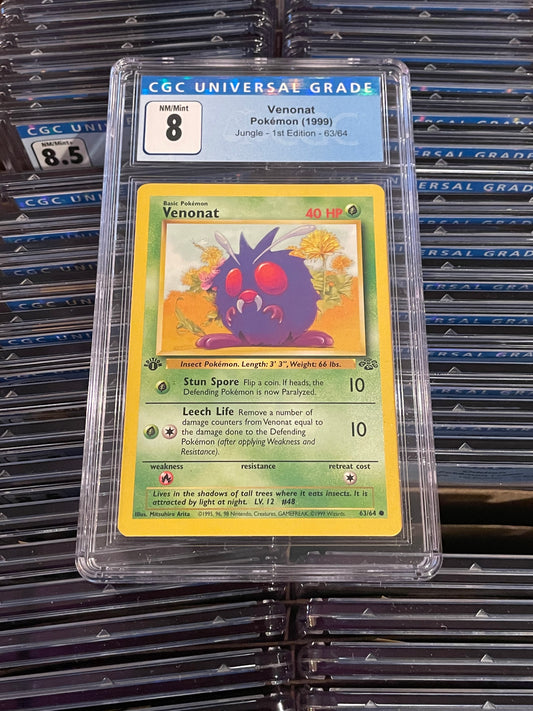 Venonat Jungle 1st Edition 63/64 Pokémon (1999) CGC 8